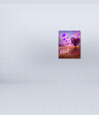 XOXO Purple Heart Tree Canvas