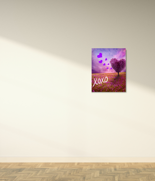 XOXO Purple Heart Tree Canvas