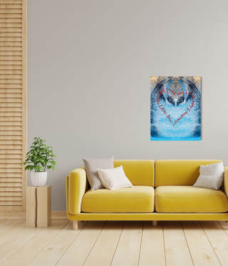 Leaping Splashing Two Love Dolphins Wall Canvas