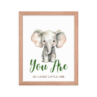 Elephant So Loved Nursery Framed Wall Art