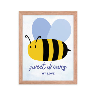 Sweet Dreams Bumble Bee Nursery Wall Art