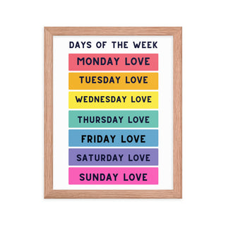 Days Of The Week Baby Frame Art