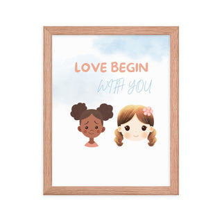 Love Begin With You Frame Wall Art