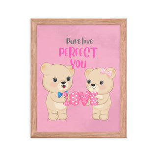 Pure Love Perfect You Bear Quote Frame Art