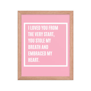 Pink Love Nursery Quote Framed Wall Art