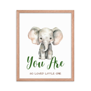 Elephant So Loved Nursery Framed Wall Art