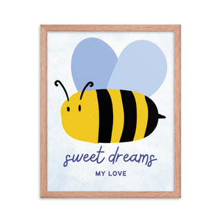 Sweet Dreams Bumble Bee Nursery Wall Art