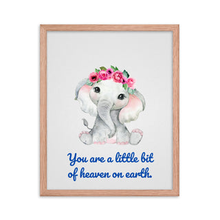 Baby Elaphant Nursery Wall Frame Art