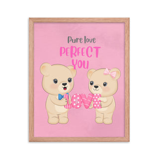 Pure Love Perfect You Bear Quote Frame Art