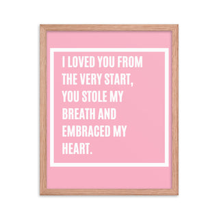 Pink Love Nursery Quote Framed Wall Art