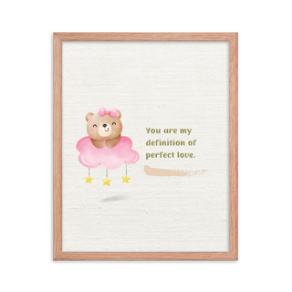 Adorable Bear Nursery Love Quote Frame Art