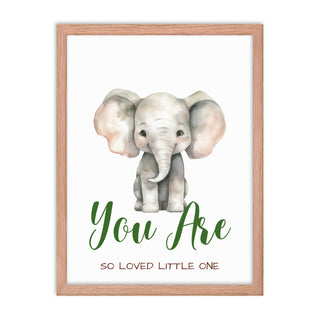 Elephant So Loved Nursery Framed Wall Art