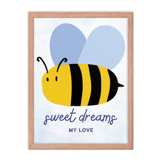 Sweet Dreams Bumble Bee Nursery Wall Art