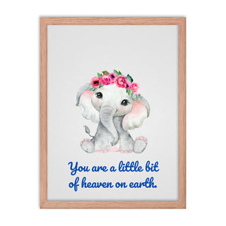 Baby Elaphant Nursery Wall Frame Art