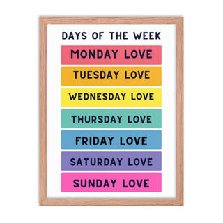 Days Of The Week Baby Frame Art