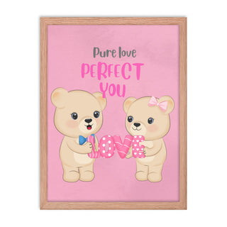 Pure Love Perfect You Bear Quote Frame Art