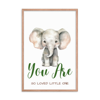 Elephant So Loved Nursery Framed Wall Art