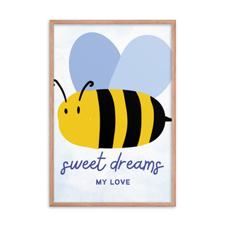 Sweet Dreams Bumble Bee Nursery Wall Art