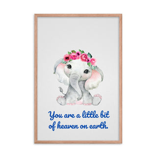 Baby Elaphant Nursery Wall Frame Art