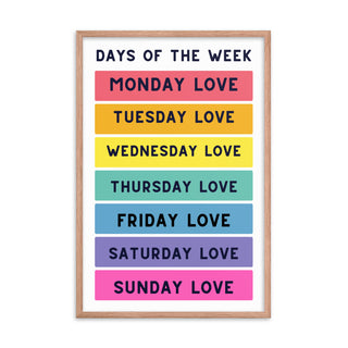 Days Of The Week Baby Frame Art