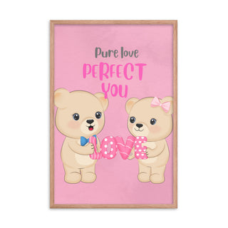 Pure Love Perfect You Bear Quote Frame Art