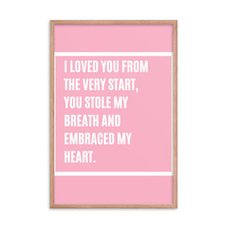 Pink Love Nursery Quote Framed Wall Art