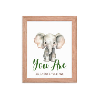 Elephant So Loved Nursery Framed Wall Art