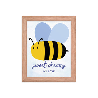 Sweet Dreams Bumble Bee Nursery Wall Art