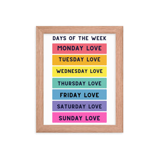 Days Of The Week Baby Frame Art