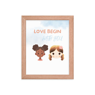 Love Begin With You Frame Wall Art