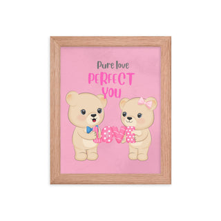 Pure Love Perfect You Bear Quote Frame Art