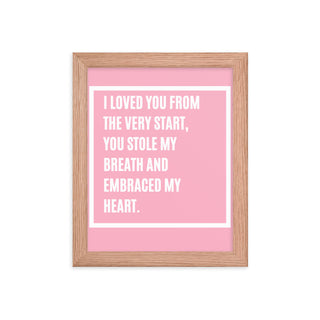 Pink Love Nursery Quote Framed Wall Art