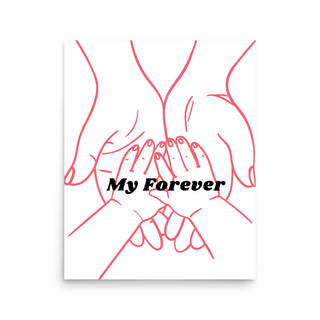 Mother & Child Holding Hands Nursey Poster Print