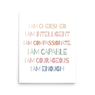 Affirmations Baby Nursery Poster Print