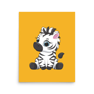 Precious Zebra Sitting Down Baby Poster Print