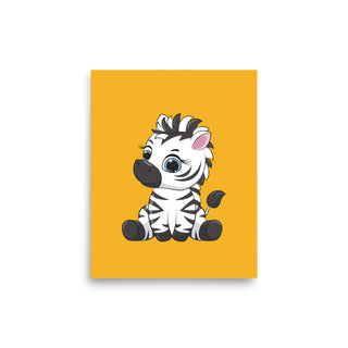 Precious Zebra Sitting Down Baby Poster Print